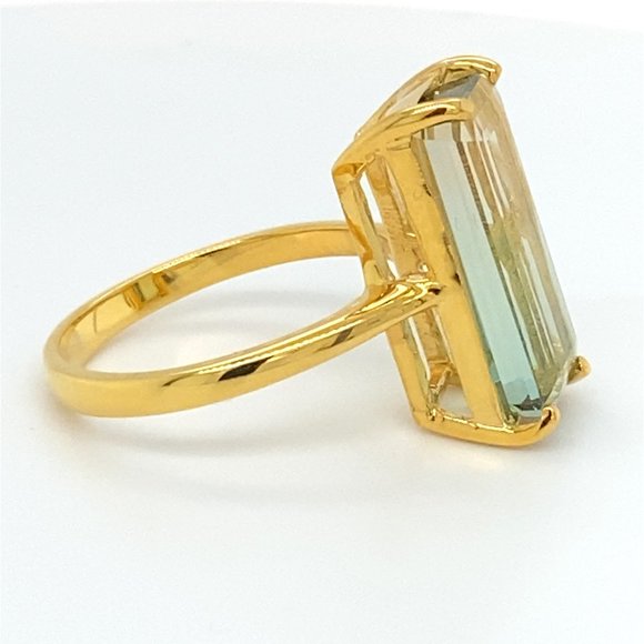 Bi Color Tourmaline 7.25ct Solid 14K Yellow Gold Ring - Picture 4 of 6
